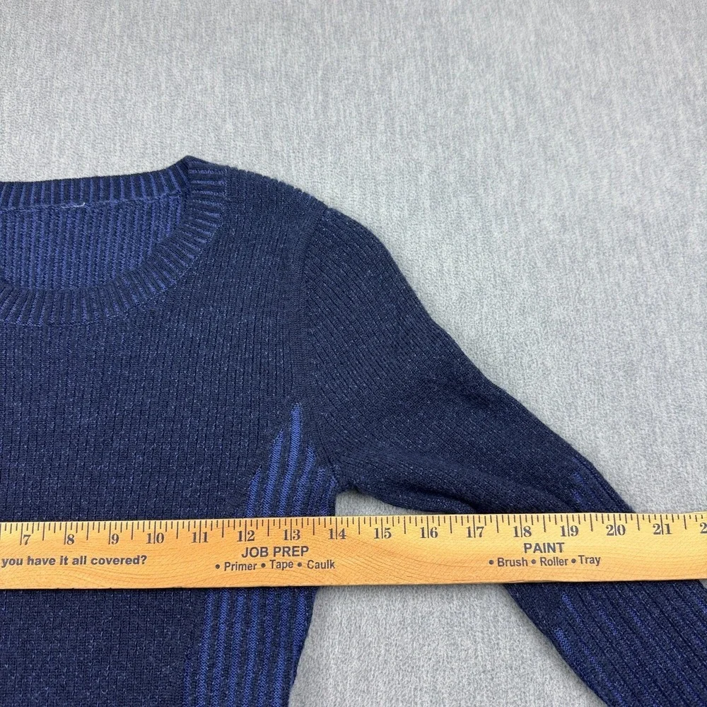 Lululemon Sweater Womens 2 Blue Feeling Balanced Knit Pullover Merino Wool Soft‎